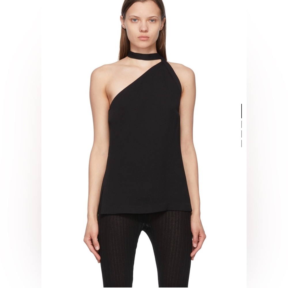 3.1 Phillip Lim Black Asymmetric Halter Top